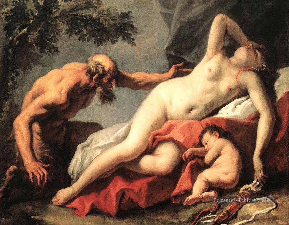 Vénus Et Satyre Grand Manière Sebastiano Ricci Peintures à l'huile